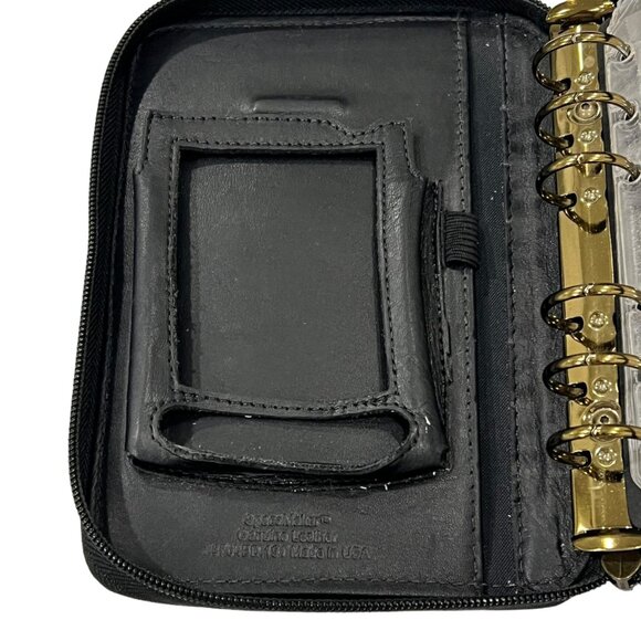 Franklin Covey Vintage Black Leather Full Zip Around Planner Organizer Compact S - Picture 6 of 10